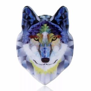 Acrylic Wolf Pin